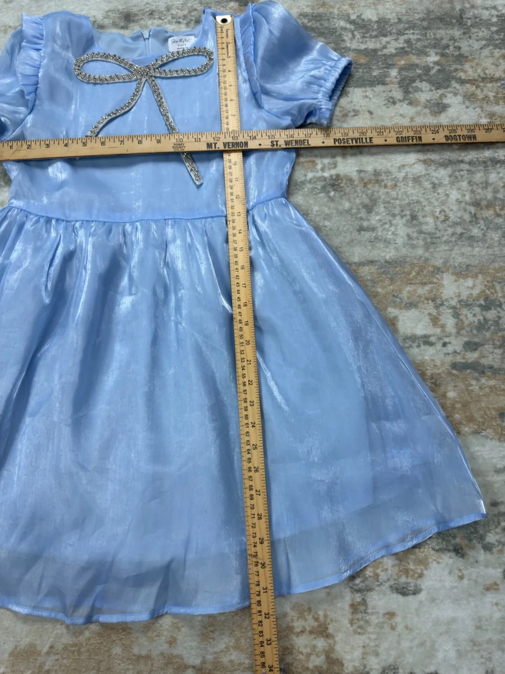 Shop the Mint The Eloise Bow Light Blue Embellished Dress 12/14